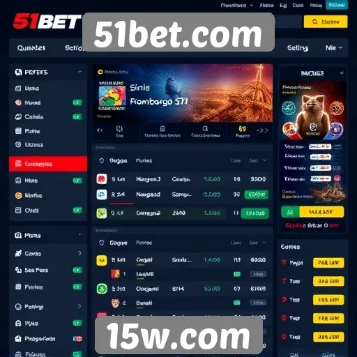 Interface do usuário no site 51bet.com